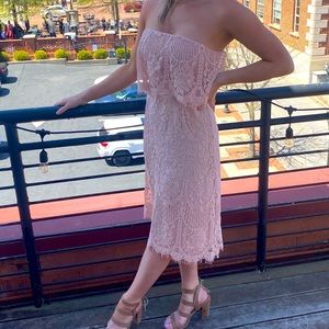 Strapless midi dress